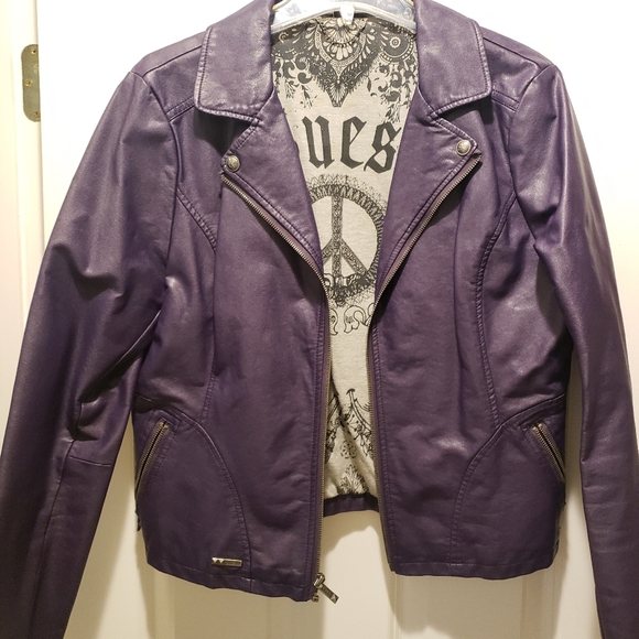 GUESS purple biker jacket - Picture 1 of 2